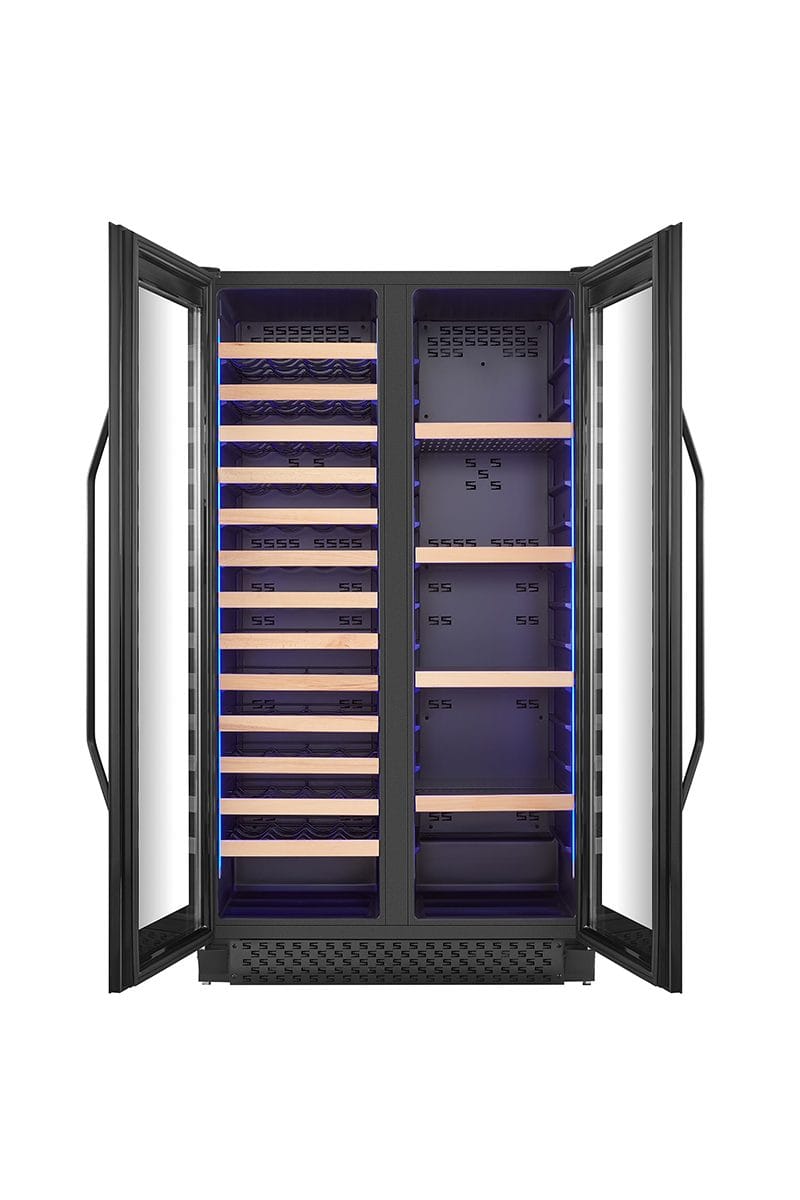 Stor vinkyl för 60 flaskor och 218 burkar | Exklusiv design med dubbla temperaturzoner | 365 L - Hushåll - Vitvaror - Kyl och frys - Kylskåp - Vinkyl