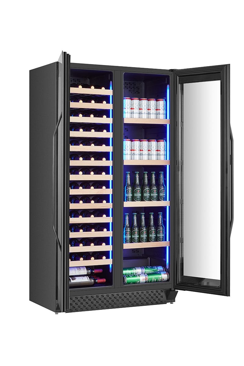 Stor vinkyl för 60 flaskor och 218 burkar | Exklusiv design med dubbla temperaturzoner | 365 L - Hushåll - Vitvaror - Kyl och frys - Kylskåp - Vinkyl