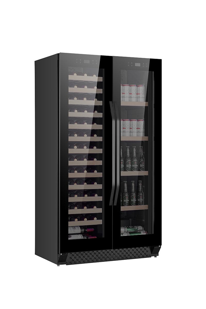 Stor vinkyl för 60 flaskor och 218 burkar | Exklusiv design med dubbla temperaturzoner | 365 L - Hushåll - Vitvaror - Kyl och frys - Kylskåp - Vinkyl