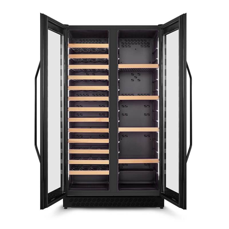 Stor vinkyl för 60 flaskor och 218 burkar | Exklusiv design med dubbla temperaturzoner | 365 L - Hushåll - Vitvaror - Kyl och frys - Kylskåp - Vinkyl