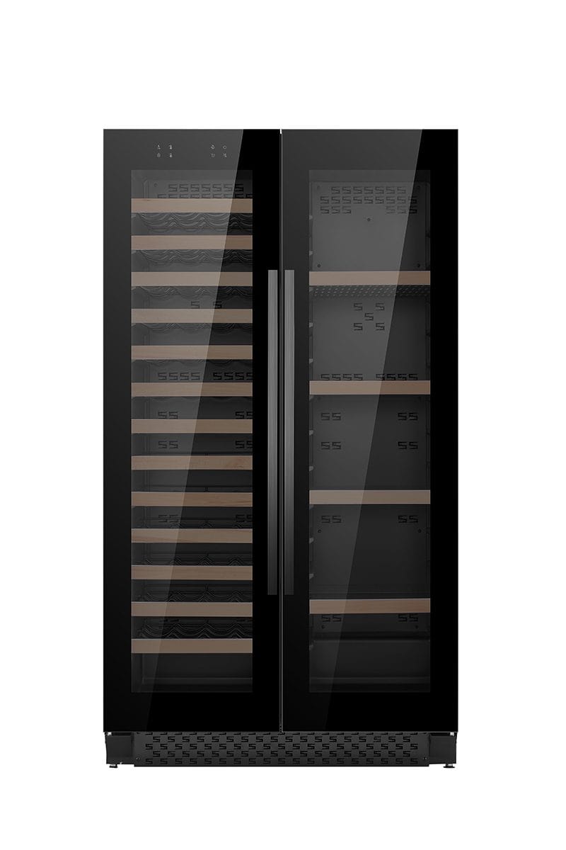 Stor vinkyl för 60 flaskor och 218 burkar | Exklusiv design med dubbla temperaturzoner | 365 L - Hushåll - Vitvaror - Kyl och frys - Kylskåp - Vinkyl