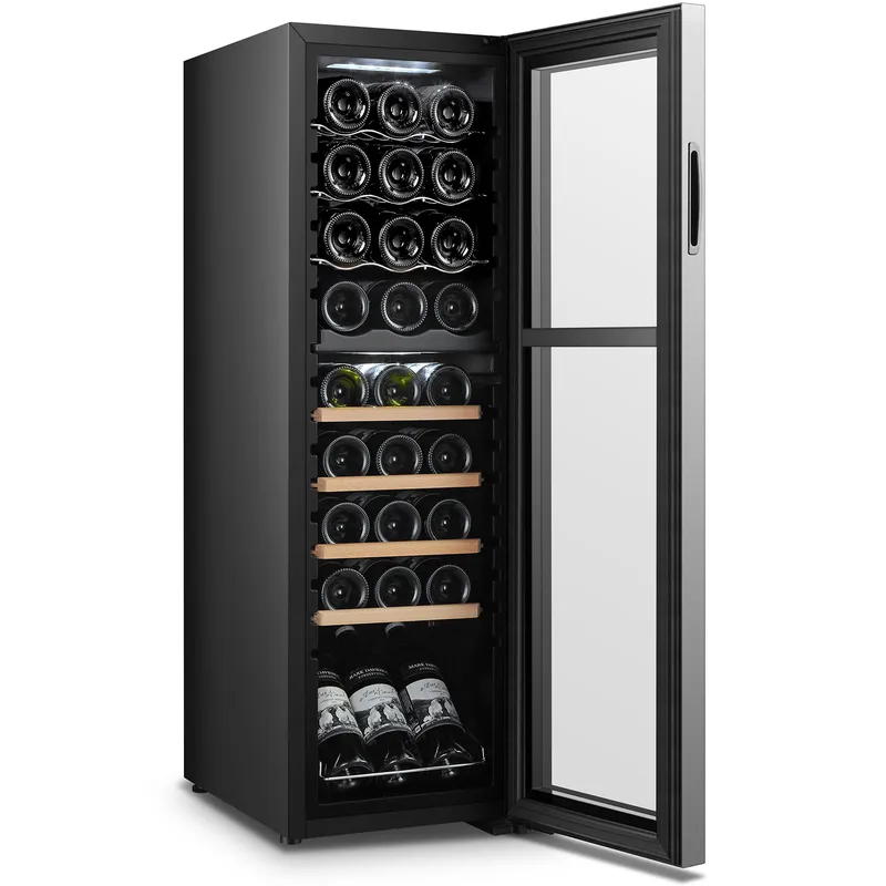 Vinkyl 27 flaskor | 2 kylzoner | Tystgående | Svart - Hushåll - Vitvaror - Kyl och frys - Kylskåp - Vinkyl