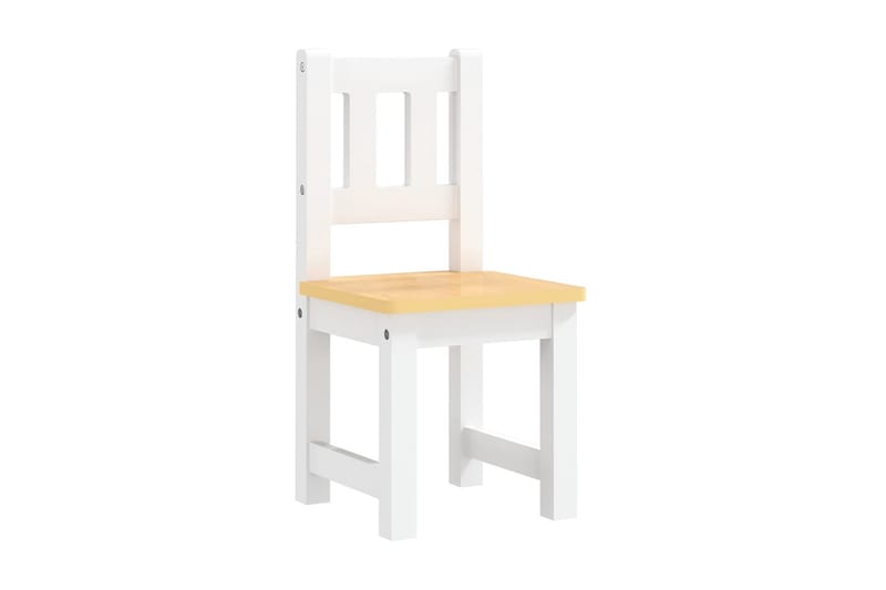 Barnbord och stolar 3 delar vit och beige MDF - Vit - Möbler - Barnmöbler - Barnbord