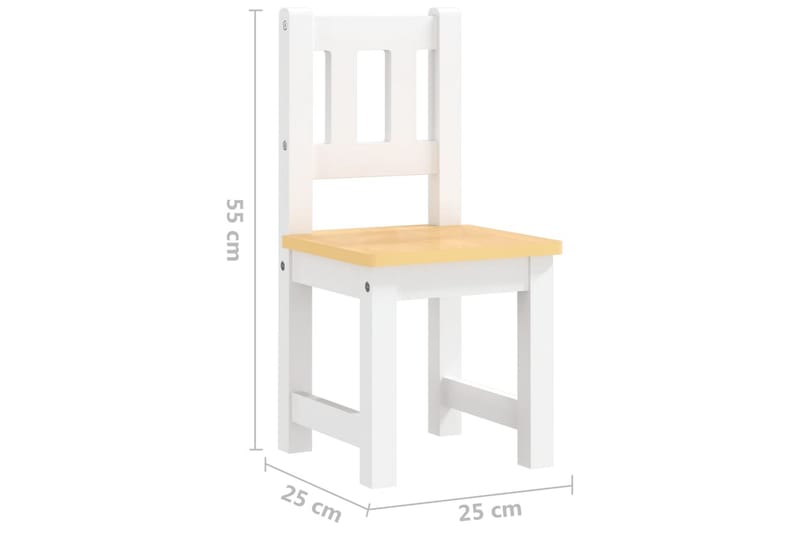 Barnbord och stolar 4 delar vit och beige MDF - Vit - Möbler - Barnmöbler - Barnbord