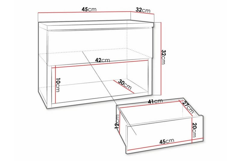 Carbost Barnsängbord 32 cm - Svart - Möbler - Barnmöbler - Barnbord - Sängbord barn & nattduksbord barn