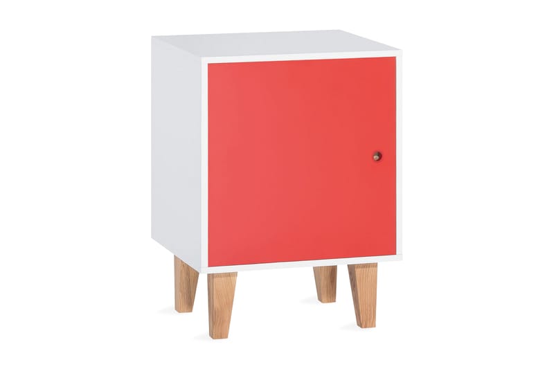 Concept Skåp Vit/Röd/Natur - Röd/Trä/natur/Vit - Möbler - Barnmöbler - Barnbord - S�ängbord barn & nattduksbord barn