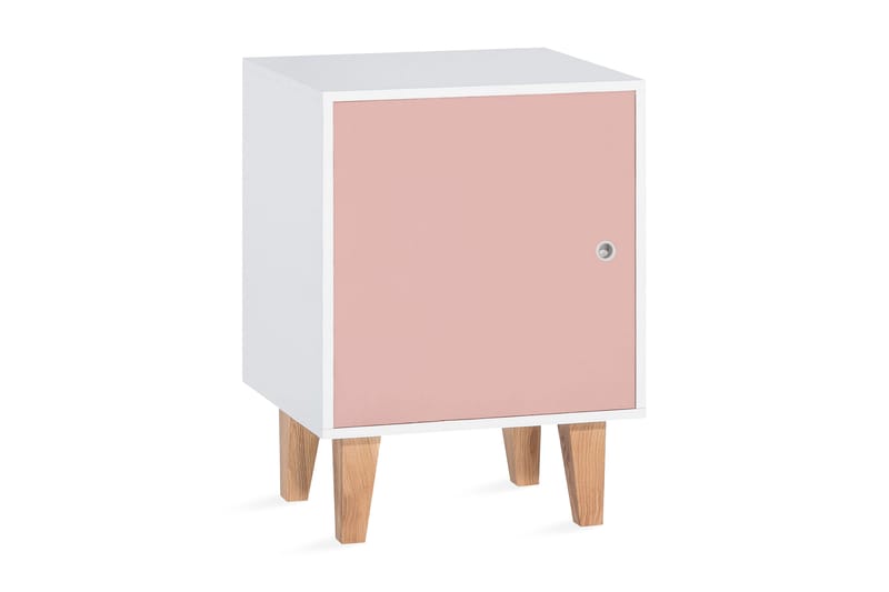 Concept Skåp Vit/Rosa/Natur - Trä/natur/Vit/Rosa - Möbler - Barnmöbler - Barnbord - Sängbord barn & nattduksbord barn