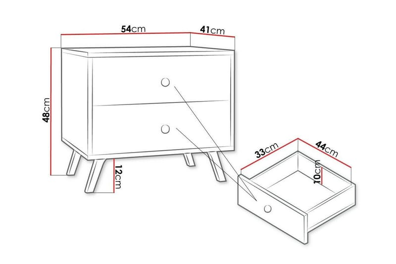 Emyvale Barnsängbord 48 cm - Svart - Möbler - Barnmöbler - Barnbord - Sängbord barn & nattduksbord barn