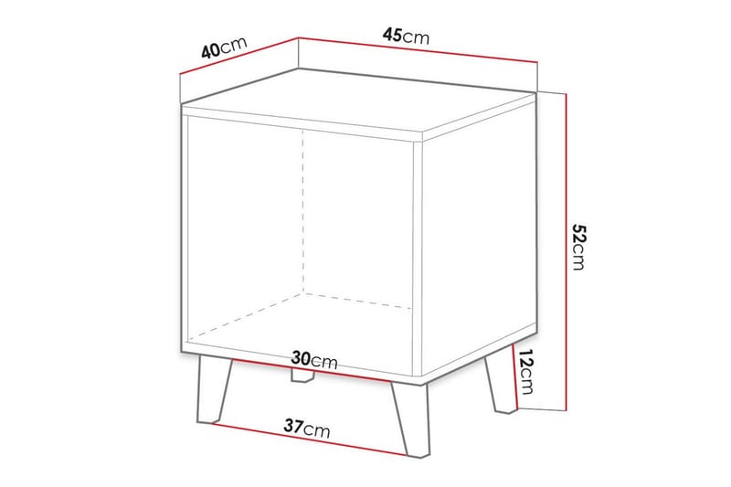 Juniskär Barnsängbord 52 cm - Svart - Möbler - Barnmöbler - Barnbord - Sängbord barn & nattduksbord barn