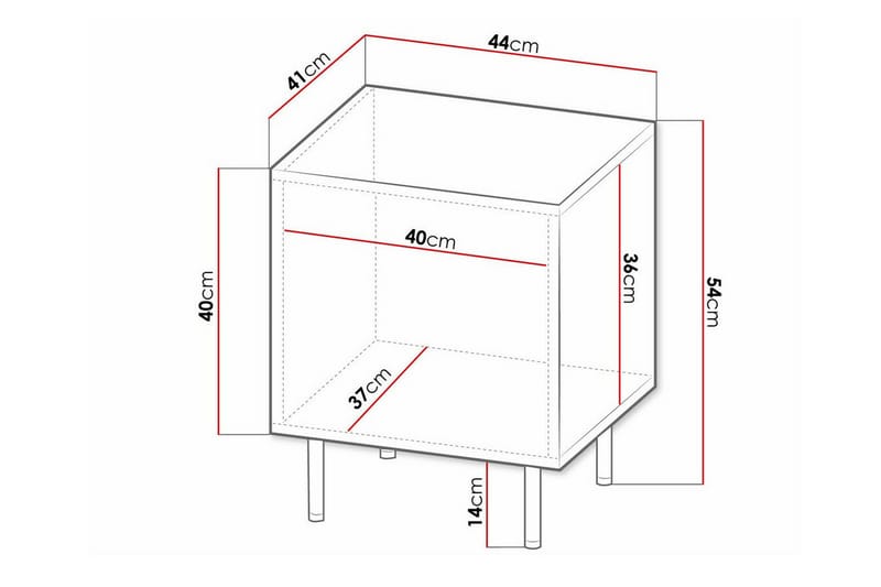 Juniskär Barnsängbord 54 cm - Svart - Möbler - Barnmöbler - Barnbord - Sängbord barn & nattduksbord barn