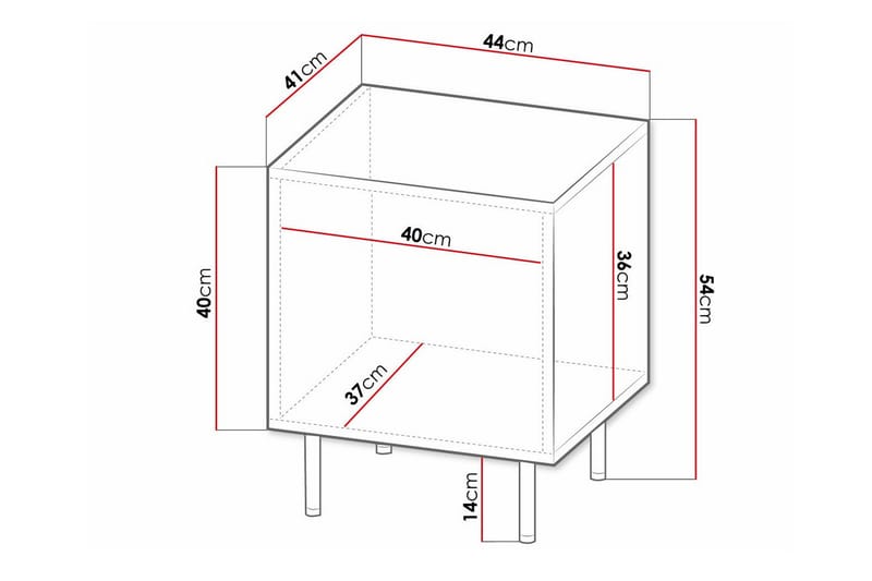 Juniskär Barnsängbord 54 cm - Vit - Möbler - Barnmöbler - Barnbord - Sängbord barn & nattduksbord barn