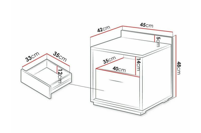 Rathmore Barnsängbord 47 cm - Svart - Möbler - Barnmöbler - Barnbord - Sängbord barn & nattduksbord barn