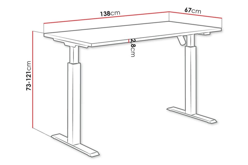 Tallow Barnskrivbord 73 cm - Svart - Möbler - Barnmöbler - Barnbord - Skrivbord barn