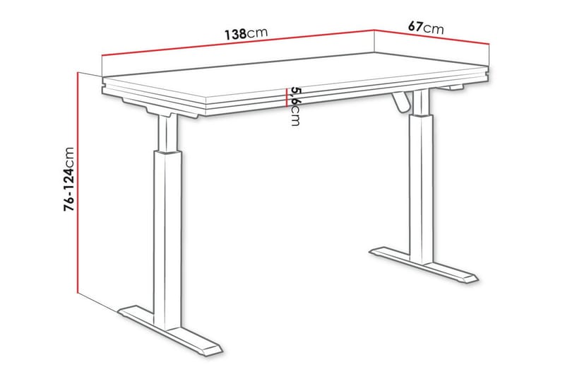 Tallow Barnskrivbord 76 cm - Svart - Möbler - Barnmöbler - Barnbord - Skrivbord barn