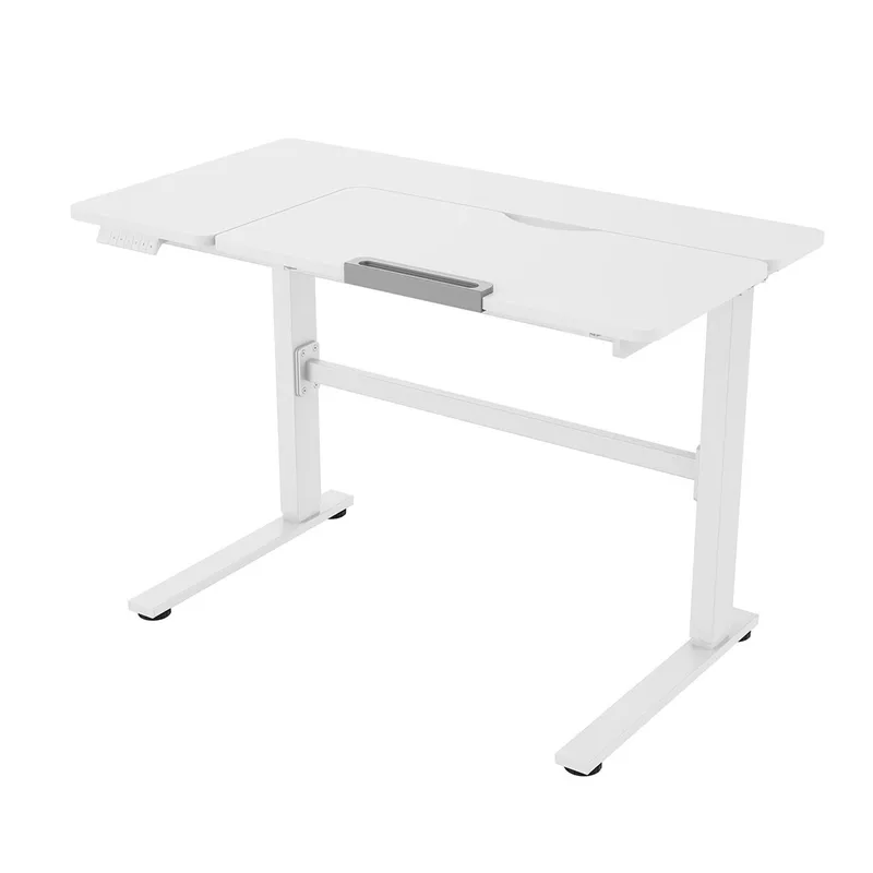 Skrivbord för barn Ergo Kid med 1 motor 112x60x56-80 cm, Vit