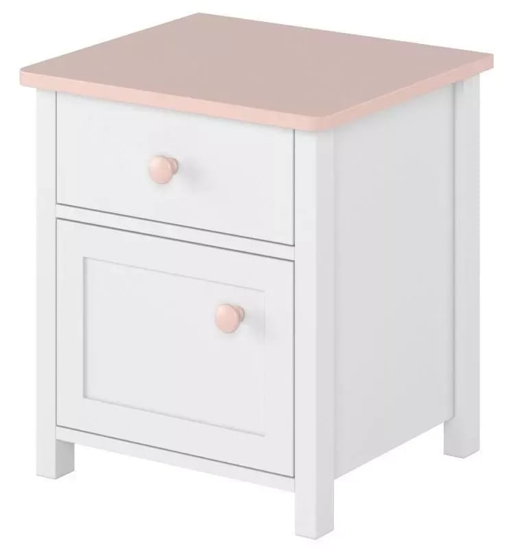 Stephany sängbord - Vit/rosa - vit/rosa - Möbler - Barnmöbler - Barnbord - Sängbord barn & nattduksbord barn