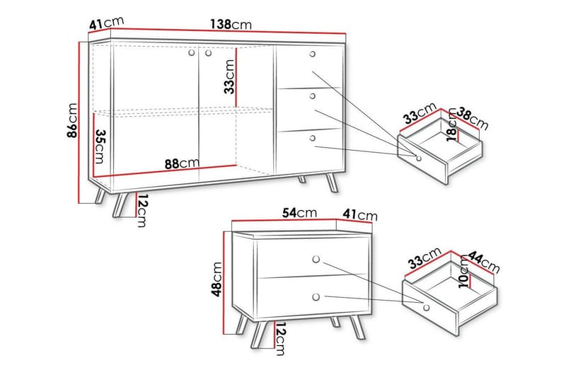 Emyvale Möbelset För Barnrum - Vit - Möbler - Barnmöbler - Barnmöbelset
