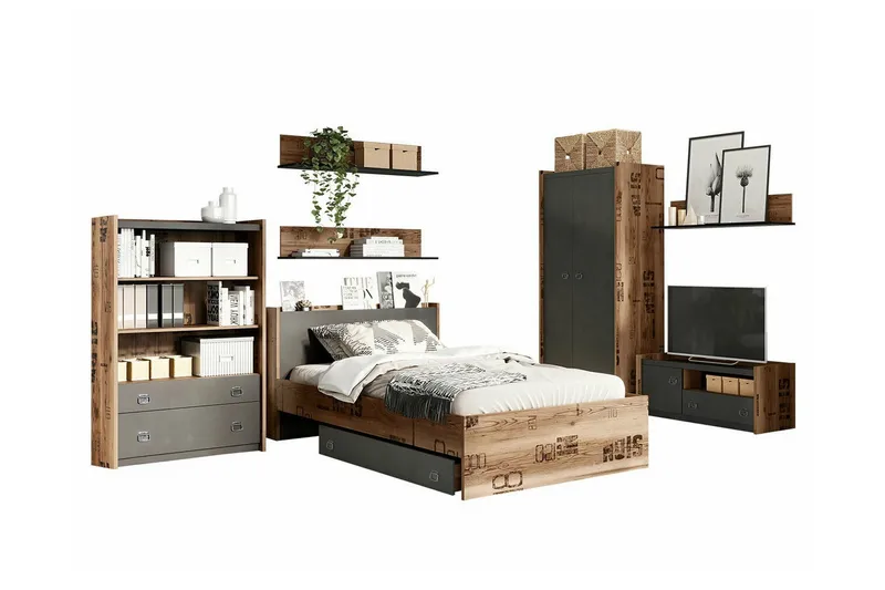 Rathmore Möbelset För Barnrum, Grå