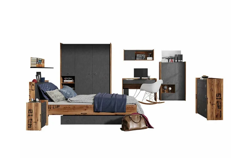 Rathmore Möbelset För Barnrum - Grå - Möbler - Barnmöbler - Barnmöbelset