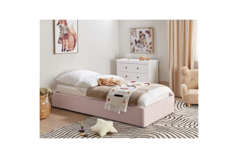 Barnsäng Dinan med lamellram Rosa - Rosa - Möbler - Barnmöbler - Barnsäng & juniorsäng