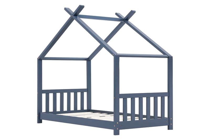 Barnsäng grå massiv furu 90x200 cm - Grå - Möbler - Barnmöbler - Barnsäng & juniorsäng