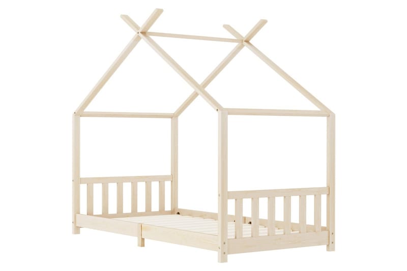 Barnsäng massiv furu 90x200 cm - Brun - Möbler - Barnmöbler - Barnsäng & juniorsäng