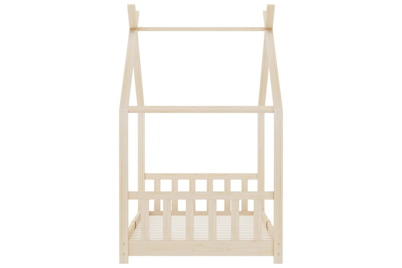 Barnsäng massiv furu 90x200 cm - Brun - Möbler - Barnmöbler - Barnsäng & juniorsäng