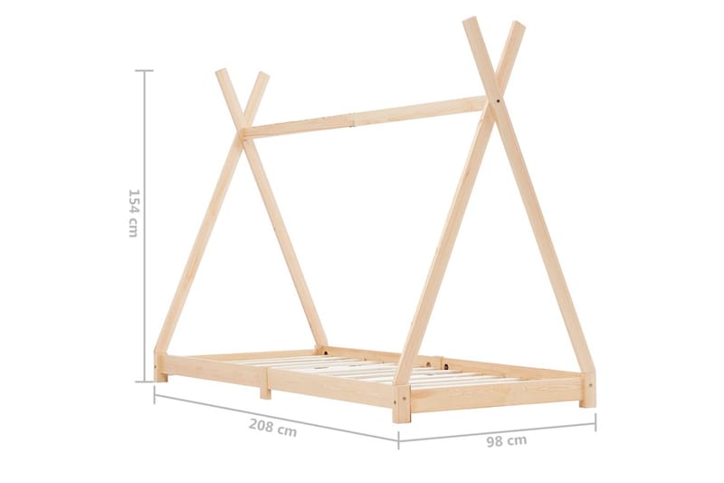 Barnsäng massiv furu 90x200 cm - Brun - Barnsäng & juniorsäng - Enkelsäng barn