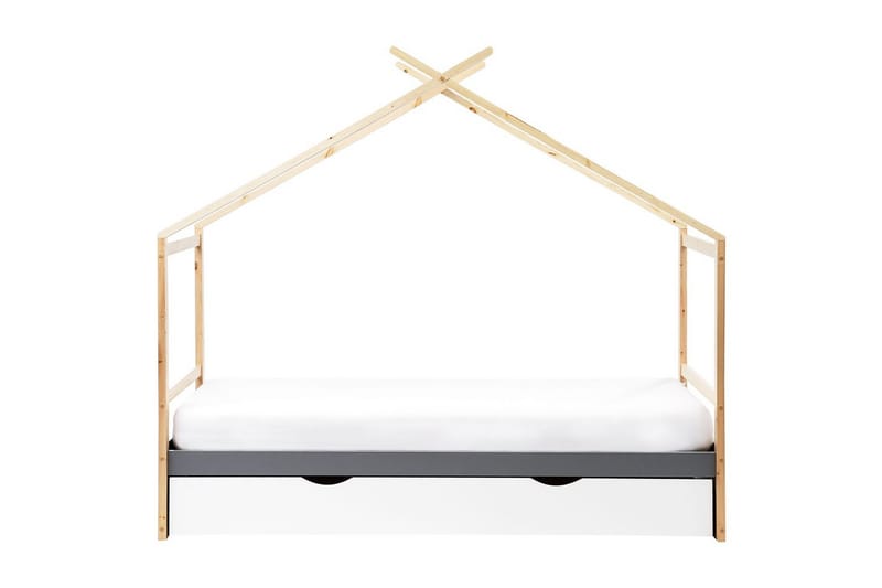 Barnsäng Orgeval - Grå, ljust trä, vit - Möbler - Barnmöbler - Barnsäng & juniorsäng - Hussäng