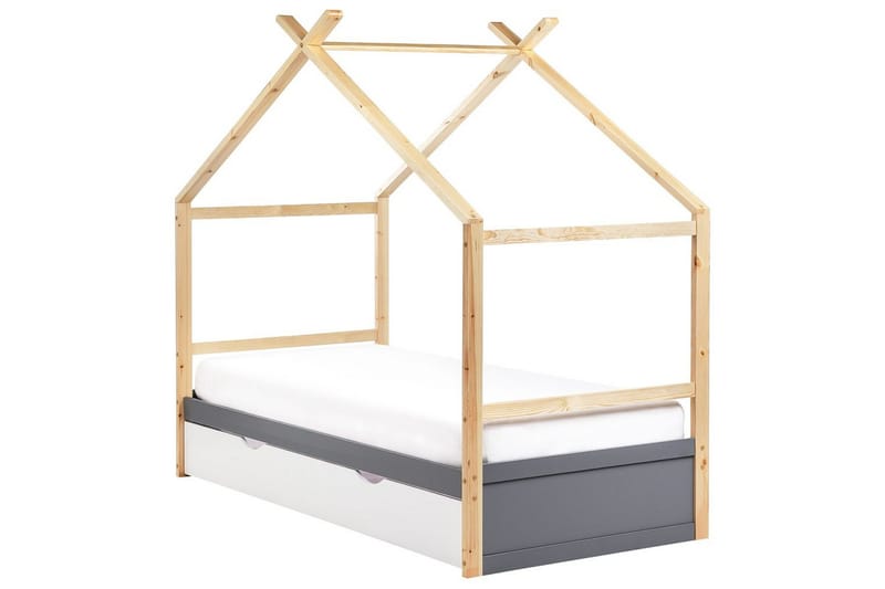 Barnsäng Orgeval - Grå, ljust trä, vit - Möbler - Barnmöbler - Barnsäng & juniorsäng - Hussäng