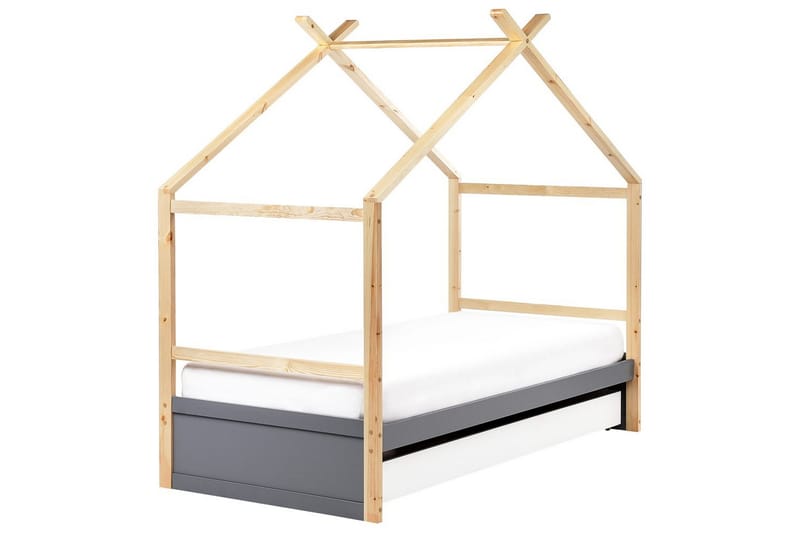 Barnsäng Orgeval - Grå, ljust trä, vit - Möbler - Barnmöbler - Barnsäng & juniorsäng - Hussäng