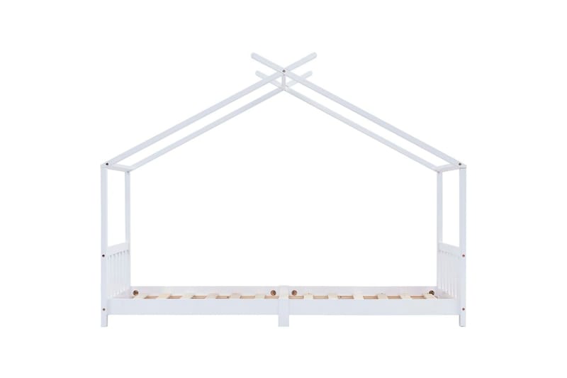 Barnsäng vit massiv furu 70x140 cm - Vit - Möbler - Barnmöbler - Barnsäng & juniorsäng
