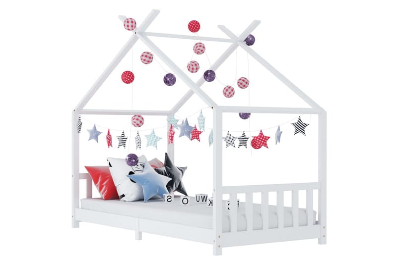 Barnsäng vit massiv furu 80x160 cm - Vit - Möbler - Barnmöbler - Barnsäng & juniorsäng