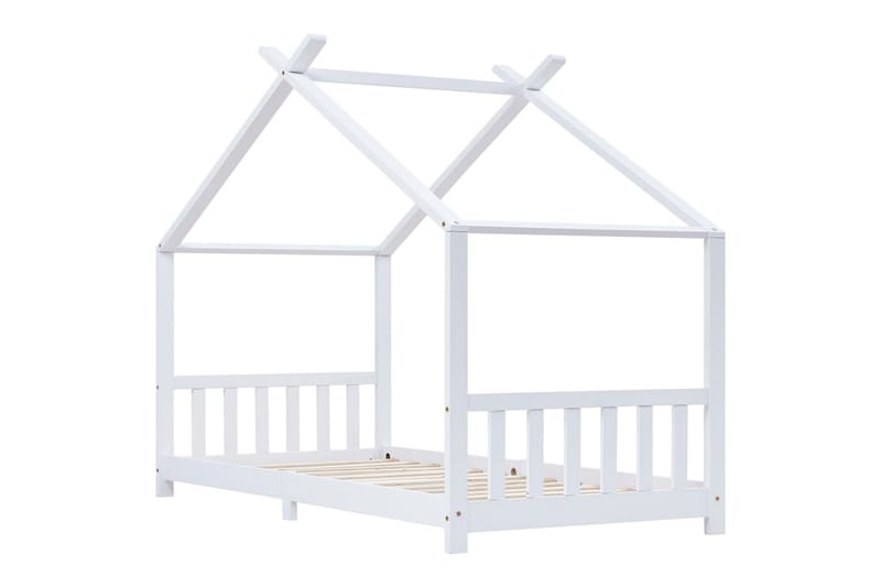 Barnsäng vit massiv furu 90x200 cm - Vit - Möbler - Barnmöbler - Barnsäng & juniorsäng