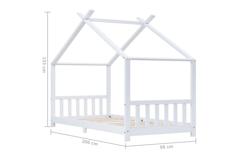 Barnsäng vit massiv furu 90x200 cm - Vit - Barnsäng & juniorsäng