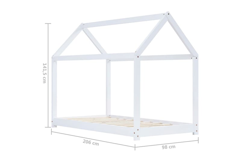 Barnsäng vit massiv furu 90x200 cm - Vit - Barnsäng & juniorsäng - Enkelsäng barn