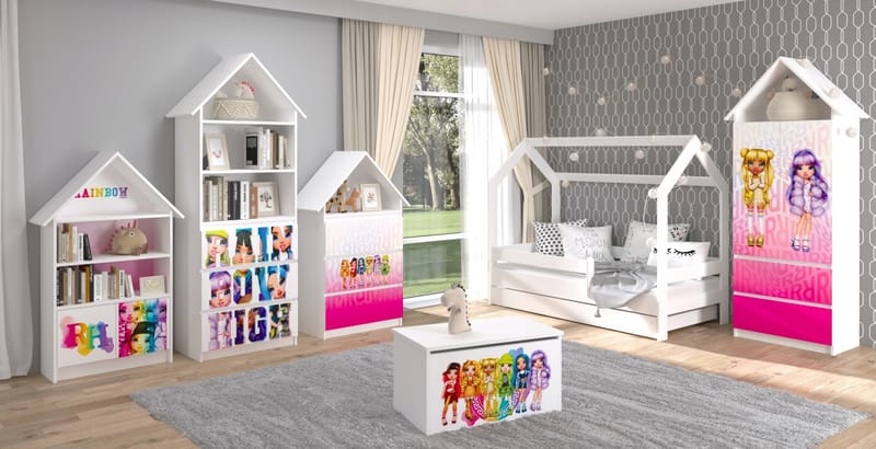 Casa vit barnsäng med utdragbar extrabädd 80x180 cm inklusive madrasser - Vit - Möbler - Barnmöbler - Barnsäng & juniorsäng - Hussäng