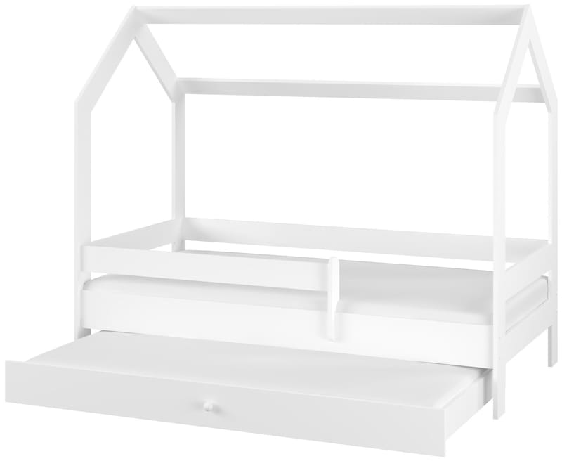 Casa vit barnsäng med utdragbar extrabädd 80x180 cm inklusive madrasser - Vit - Möbler - Barnmöbler - Barnsäng & juniorsäng - Hussäng