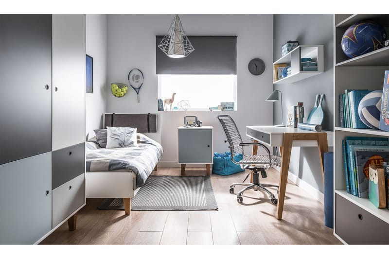 Concept Sängram 90x200 cm Vit/Natur - Natur/Vit - Möbler - Barnmöbler - Barnsäng & juniorsäng