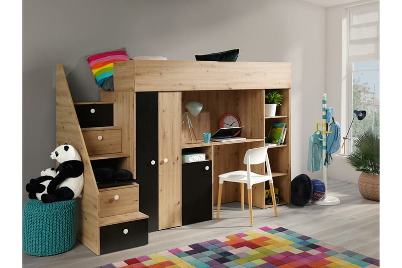 Dunvegan Juniorsäng 90x200 cm - Svart - Möbler - Barnmöbler - Barnsäng & juniorsäng