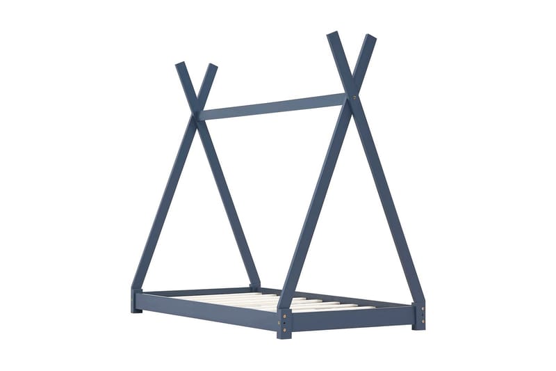 Barnsäng grå massiv furu 70x140 cm - Mörkgrå - Möbler - Barnmöbler - Barnsäng & juniorsäng