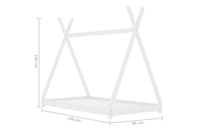 Barnsäng vit massiv furu 80x160 cm - Flerfärgad 1 - Möbler - Barnmöbler - Barnsäng & juniorsäng