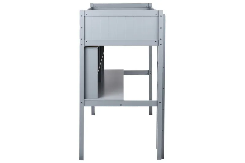 Högsäng med skrivbord Foucamont - Grå - Möbler - Barnmöbler - Barnsäng & juniorsäng - Loftsäng barn