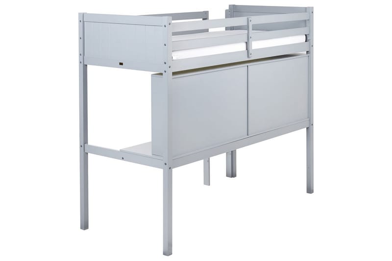 Högsäng med skrivbord Foucamont - Grå - Möbler - Barnmöbler - Barnsäng & juniorsäng - Loftsäng barn