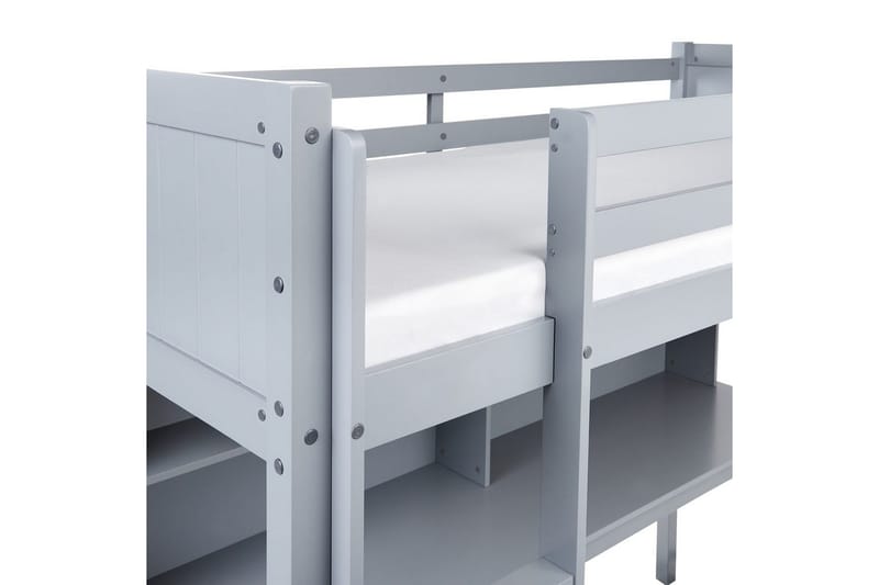 Högsäng med skrivbord Foucamont - Grå - Möbler - Barnmöbler - Barnsäng & juniorsäng - Loftsäng barn