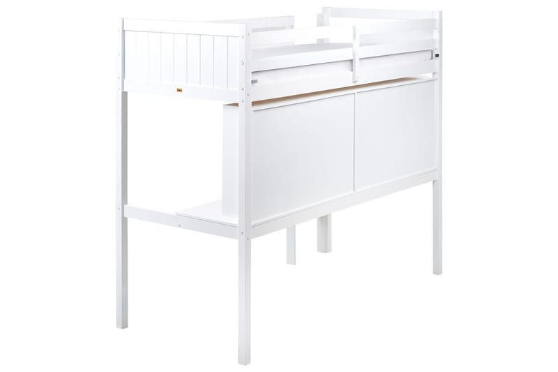 Högsäng med skrivbord Foucamont - Vit - Möbler - Barnmöbler - Barnsäng & juniorsäng - Loftsäng barn