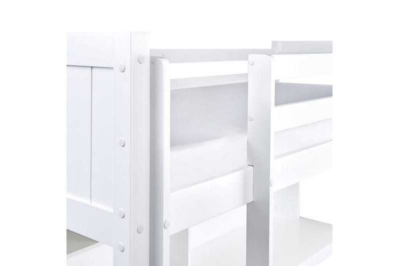 Högsäng med skrivbord Foucamont - Vit - Möbler - Barnmöbler - Barnsäng & juniorsäng - Loftsäng barn