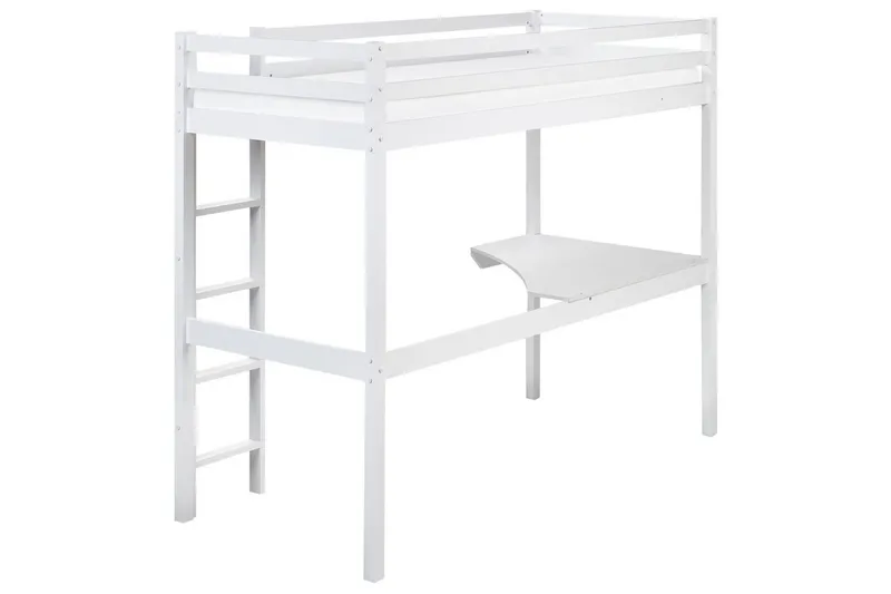 Högsäng med skrivbord Loury - Vit - Möbler - Barnmöbler - Barnsäng & juniorsäng - Loftsäng barn