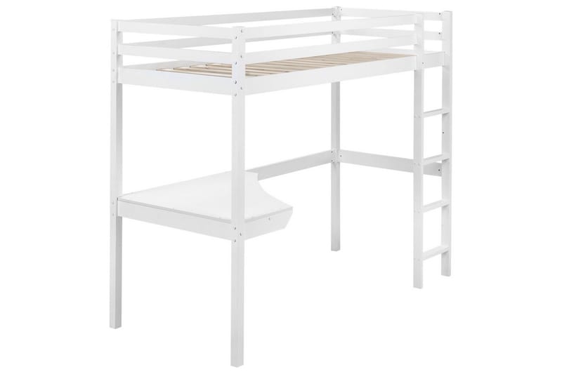 Högsäng med skrivbord Loury, Vit