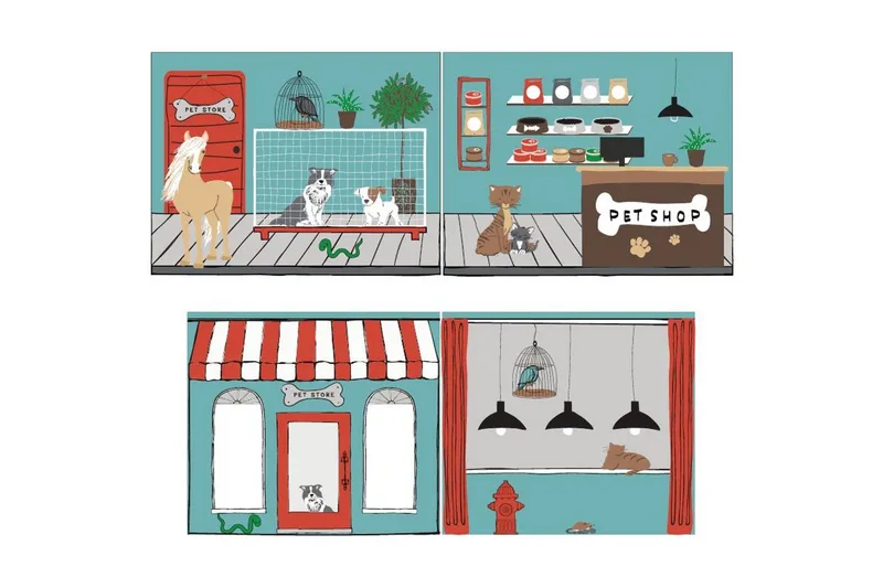 Halvhög Säng med gardin och rutschkana Pino Grå, Husdjursaffär - Grå, Husdjursaffär - Möbler - Barnmöbler - Barnsäng & juniorsäng - Loftsäng barn